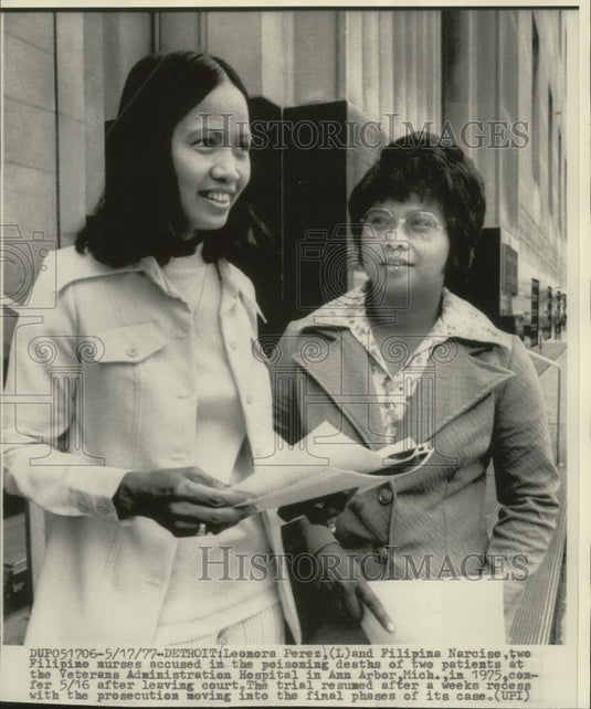 1977 Press Photo Leonora Perez & Filipina Narcise accused of poisoning patients - Historic Images