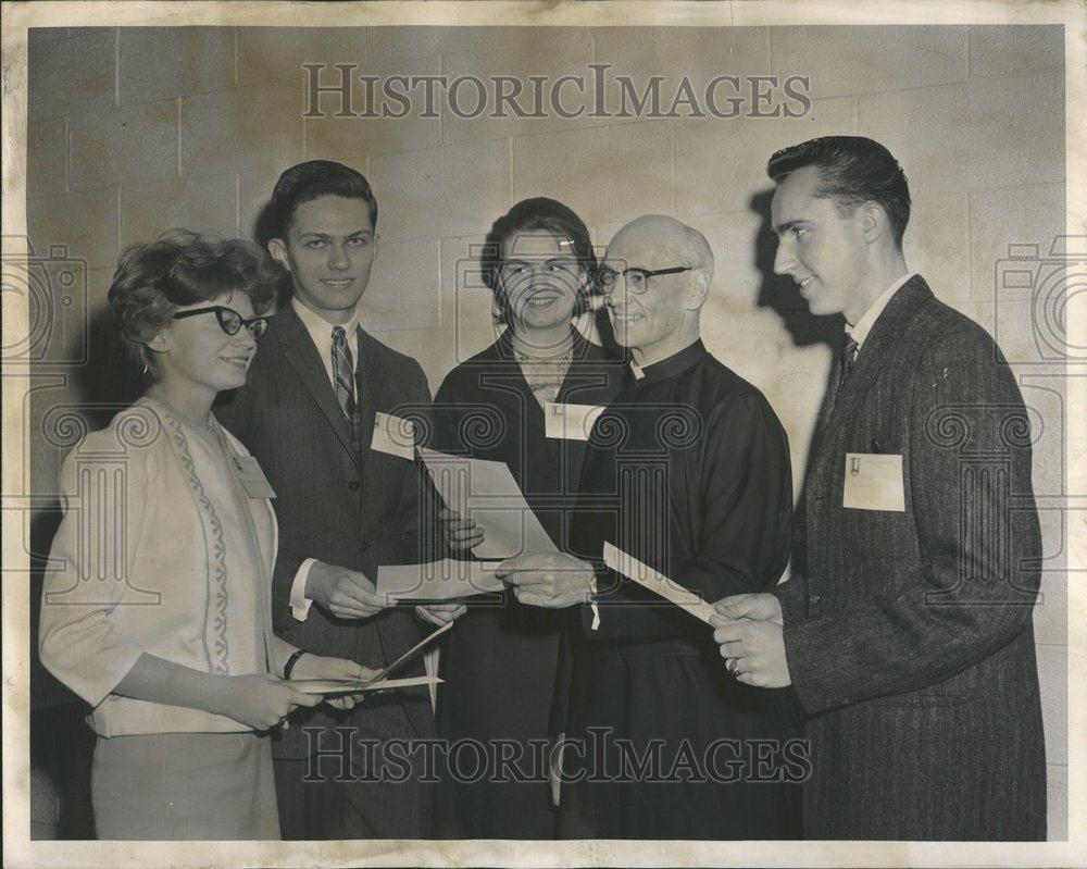 1963 Press Photo Scholarships Donna BErgeb High School - RRV59203 - Historic Images