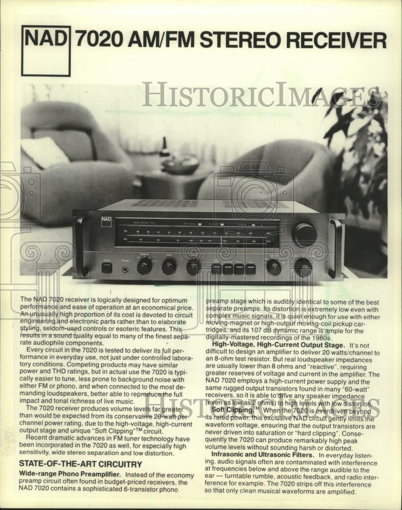 1982 Press Photo NAD 7020 AM/FM Stereo Receiver - mjb78257 - Historic Images