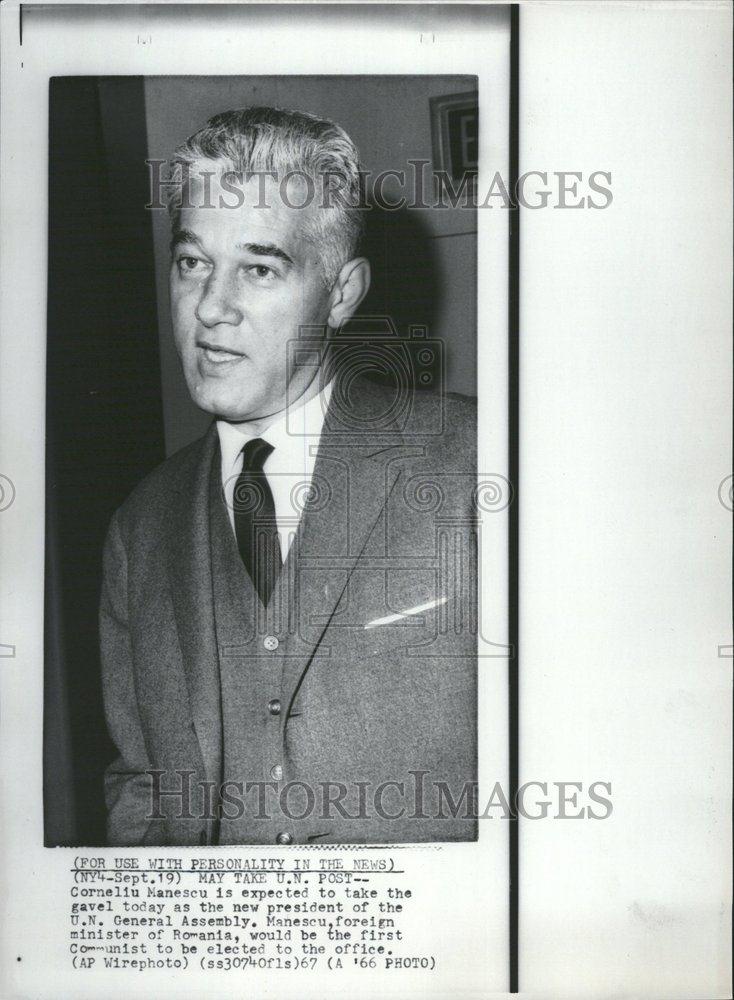 1967 Press Photo Corneliu Manescu President UN Assembly - RRV56137 - Historic Images