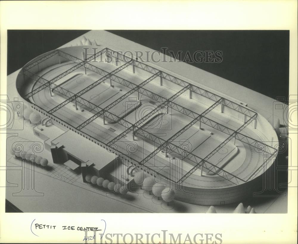 1993 Press Photo Model of Pettit National Ice Center - mjb80947 - Historic Images