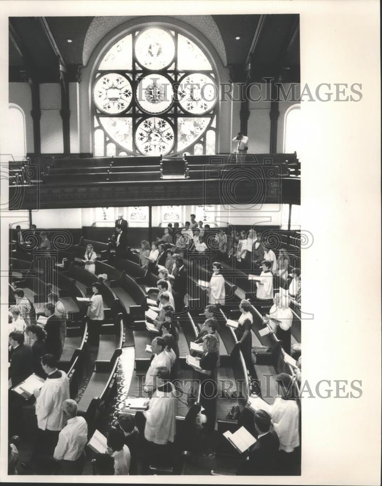 1991 Press Photo Memorial at United Methodist for victims L&#39;Express plane crash - Historic Images