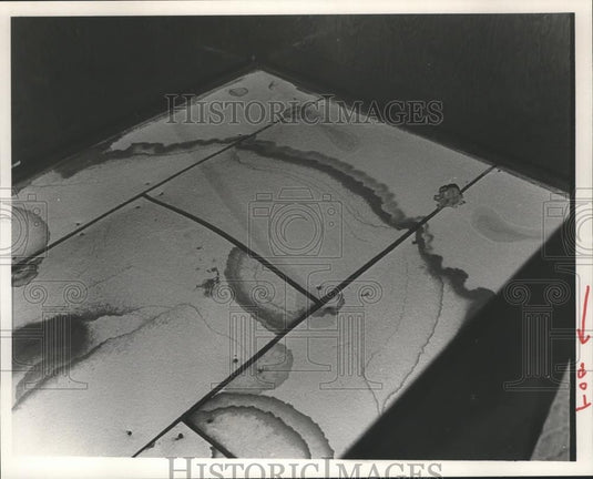 1986 Press Photo Damaged ceiling at Pleasant Grove Elementary, Jefferson County - Historic Images