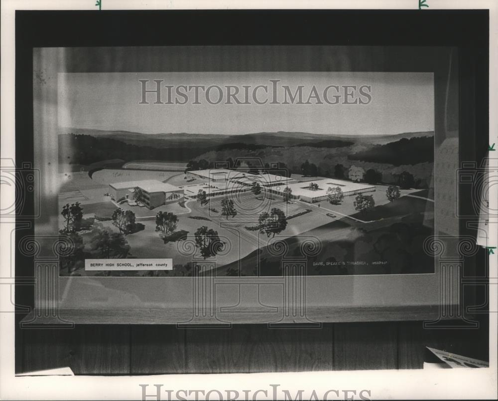 1986 Press Photo Photo overlooking Berry High School, Jefferson County, Alabama - Historic Images