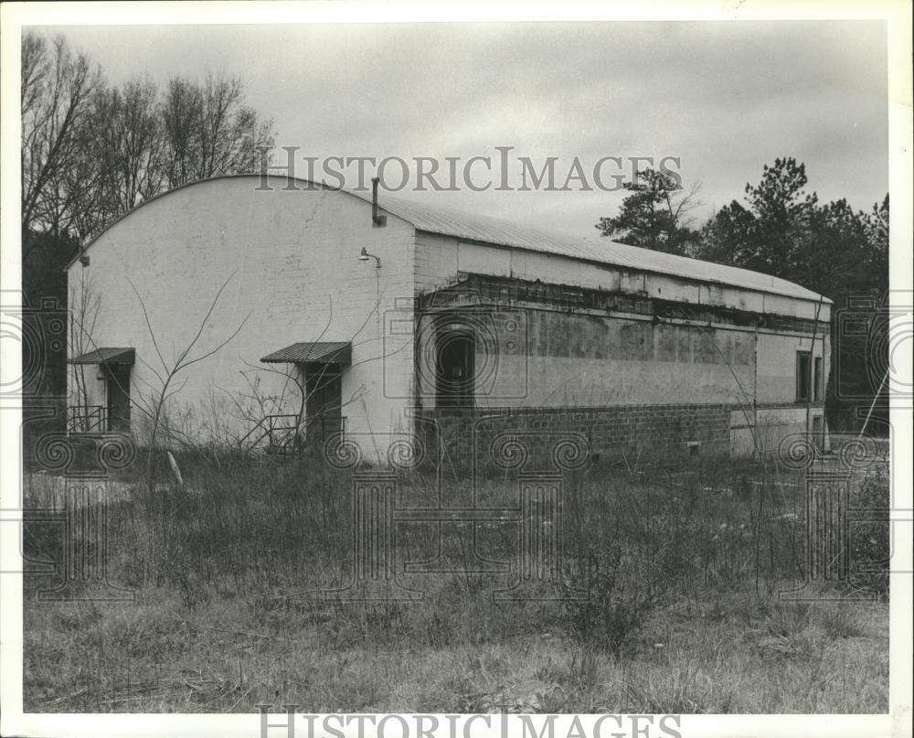 1980 Press Photo gym-auditorium left standing, Fire, Brookside School, Alabama - Historic Images