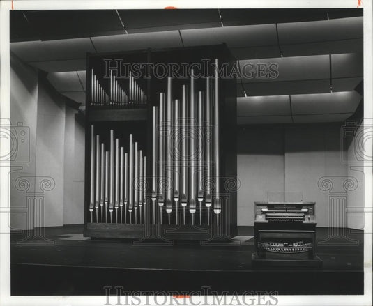 1977 Press Photo Brooks Memorial Pipe Organ at Samford University Concert Hall - Historic Images