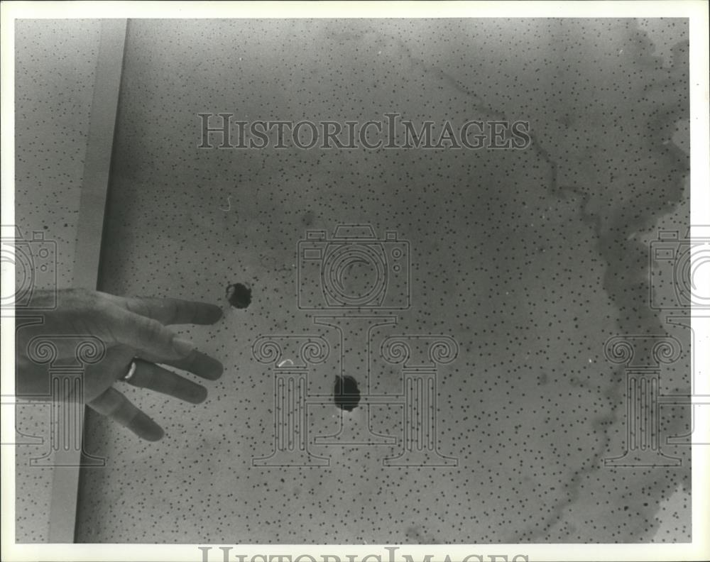 Press Photo Damage in the ceiling at the Shelby County jail, Alabama - Historic Images