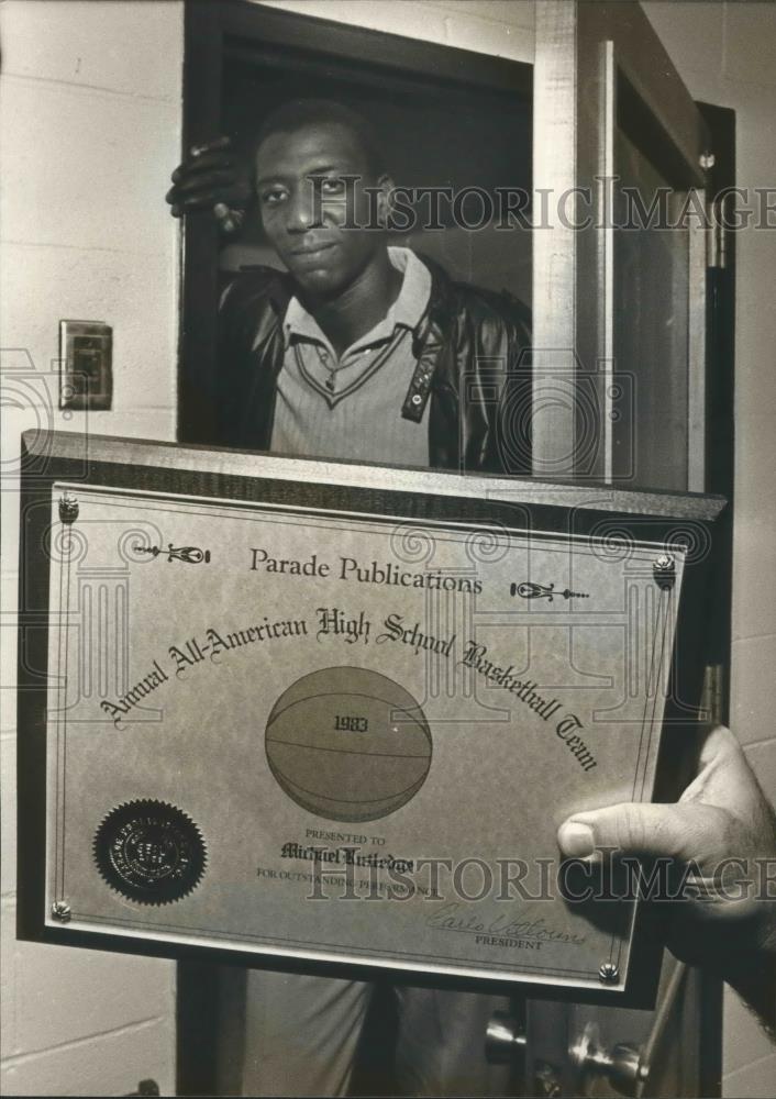 1983 Press Photo Bibb County High All-American Basketball Star Michael Rutledge - Historic Images