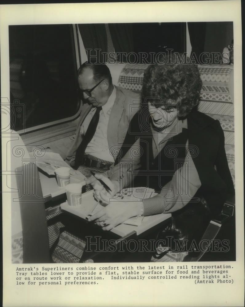 Passenger car on Amtrak Superliner, 1979 vintage press photo print ...
