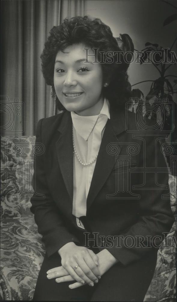 1984 Press Photo Nancy Rocke of Muskego high school wins scholarship - Historic Images