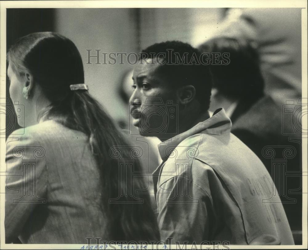 1986 Press Photo Albert Jackson In Trial For Murder Of Jones Gibbons And Robbery - Historic Images