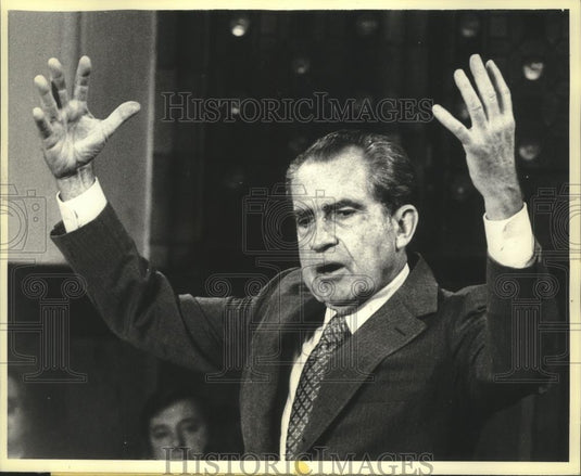 1978 Press Photo Former United States President Richard Nixon at Oxford - Historic Images