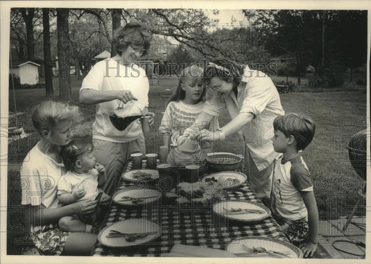 1989 Press Photo Memorial Day rehearsal picnic, at Franklin Home of Cheryl Clark - Historic Images
