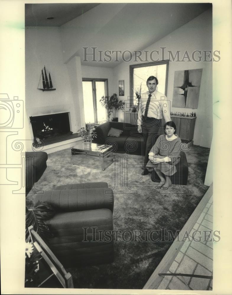 1985 Press Photo Living Room in Architect Ilmar Junge&#39;s Glendale Home - Historic Images