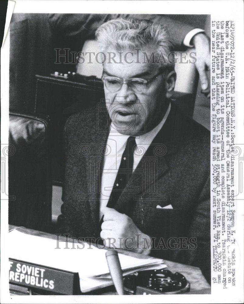 1965 Press Photo Semyon Tsarajakin UN General Assembly - RRV55001 - Historic Images