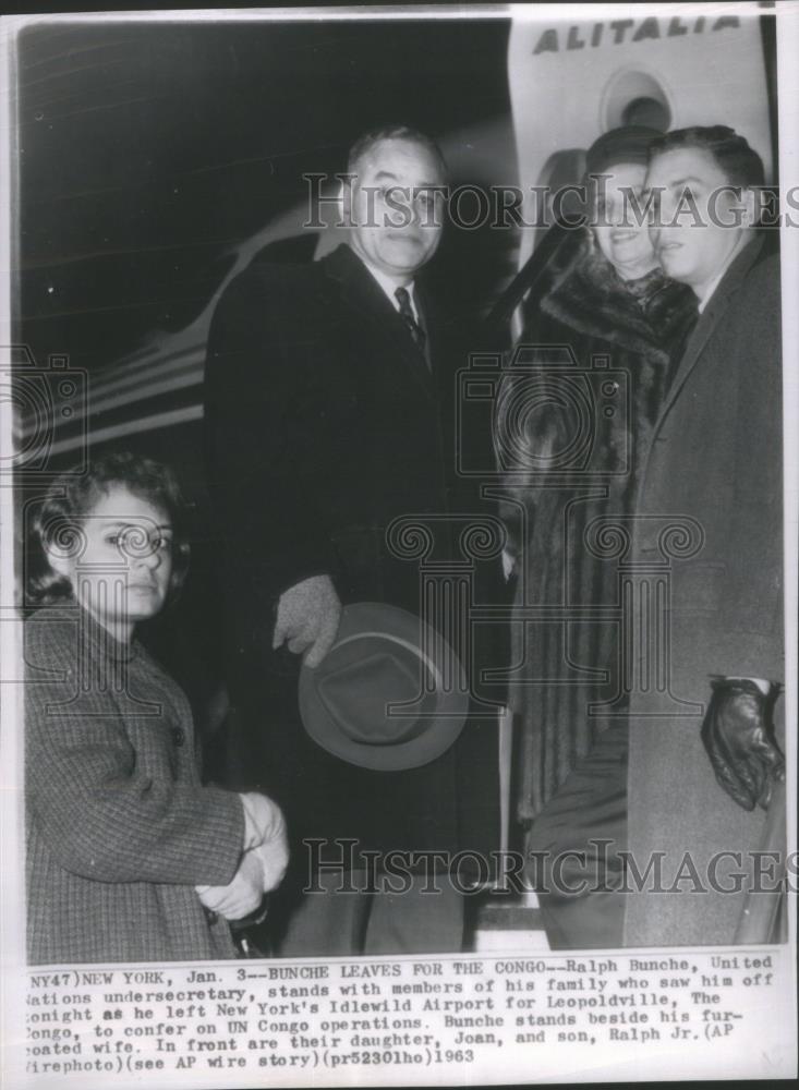 1963 Press Photo Ralph Bunche United Nations Undersecre - RSA21553 - Historic Images
