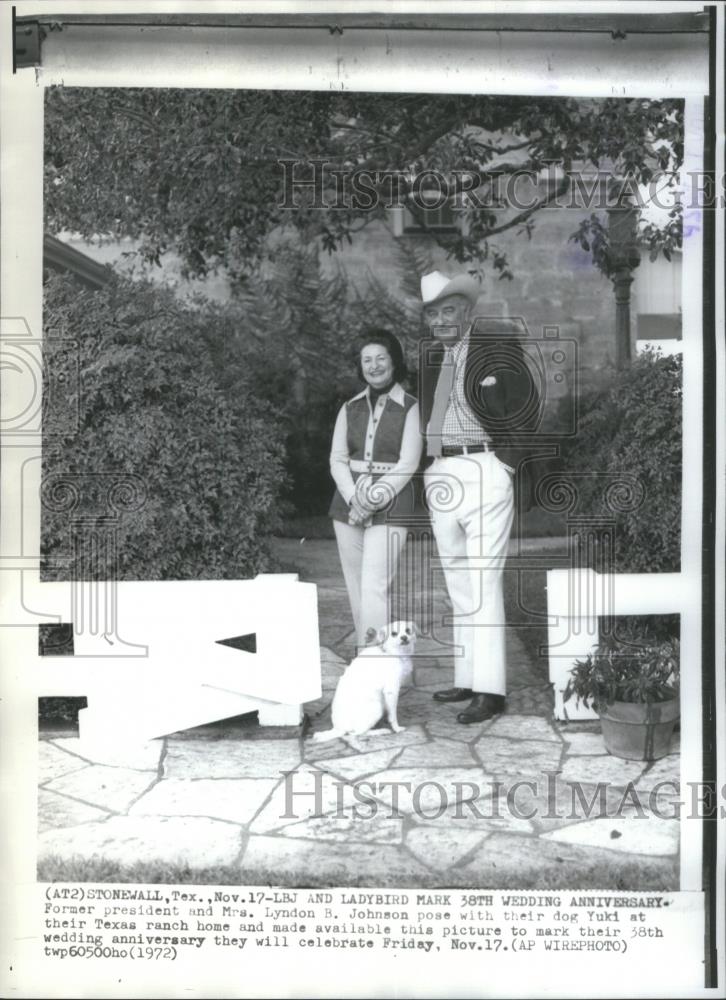 1972 Press Photo Mr. &amp; Mrs. Lyndon B. Johnson American - RSA24477 - Historic Images