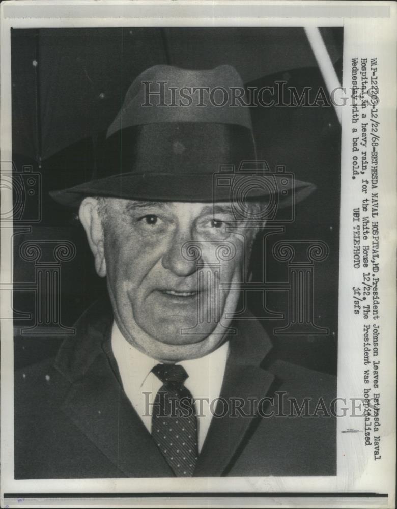 1968 Press Photo Md President Johnson Bethesda Naval Ho - RSA24503 - Historic Images