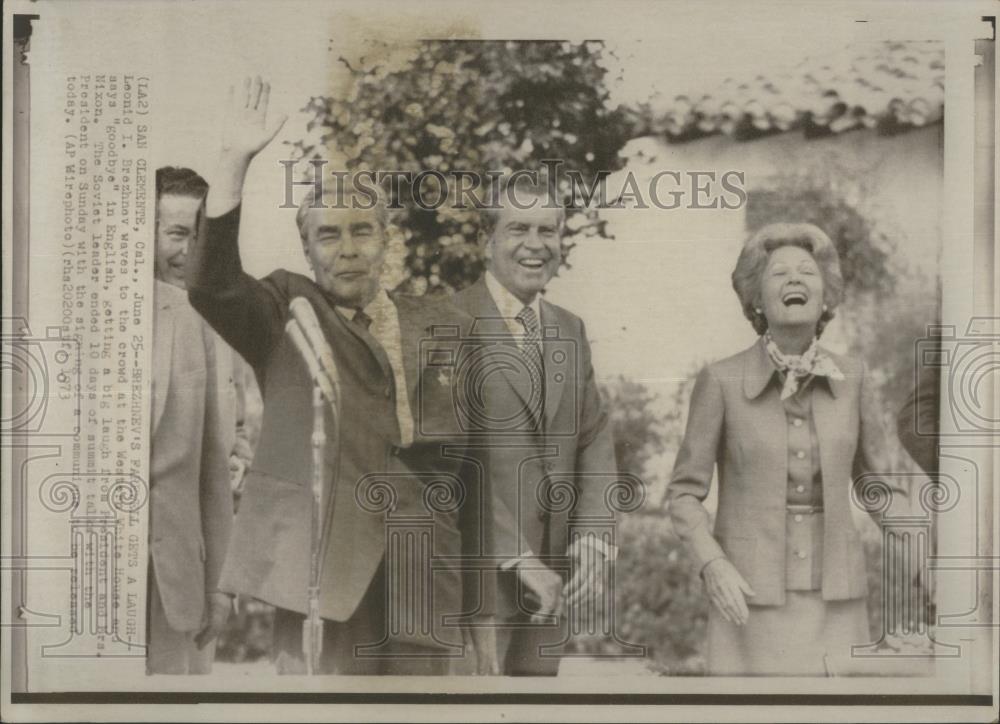 1973 Press Photo President Nixon &amp; Soviet Leader Brezhn - RSA29879 - Historic Images