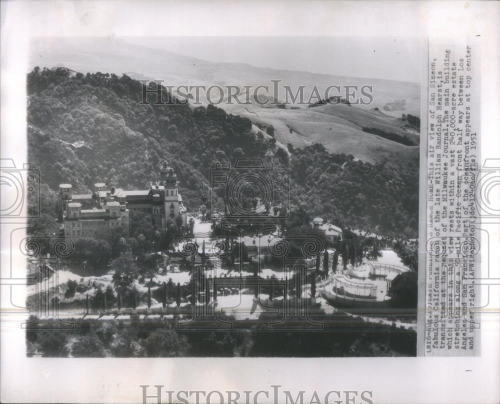 1951 Press Photo San Simeon California William Randolph - RSA33285 - Historic Images