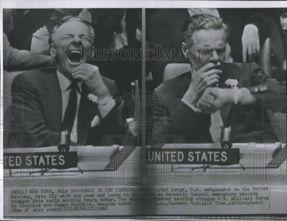 1960 Press Photo Henry Cabot Lodge Security Council - RSA37855 - Historic Images