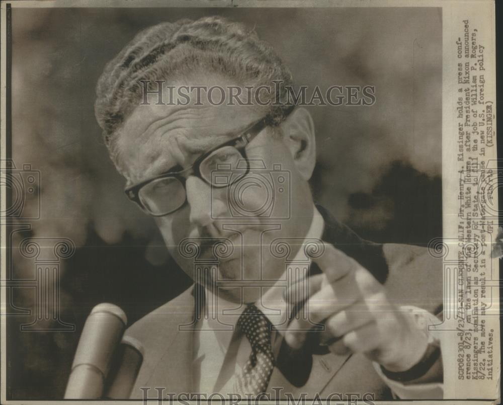 1973 Press Photo Henry Kissinger State Secretary - RSA38459 - Historic Images