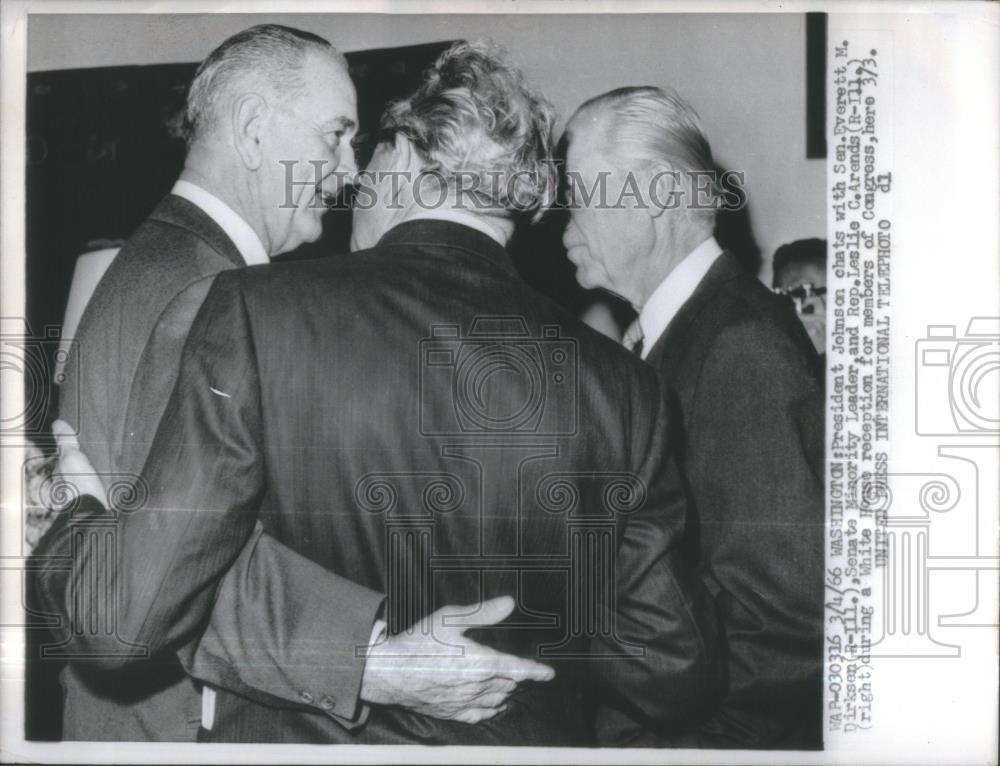 1966 Press Photo President Johnson Sen Everett Dirksen - RSA38553 - Historic Images
