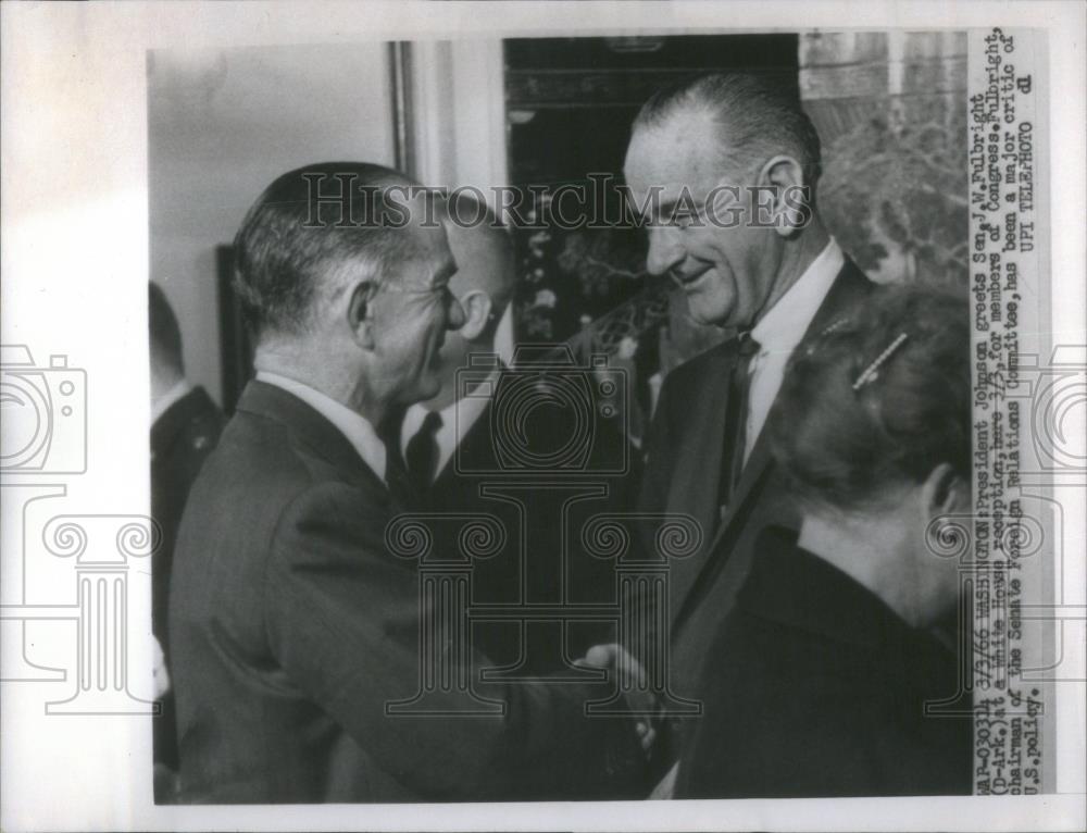 1966 Press Photo President Johnson Senator Fulbright Wh - RSA44729 - Historic Images