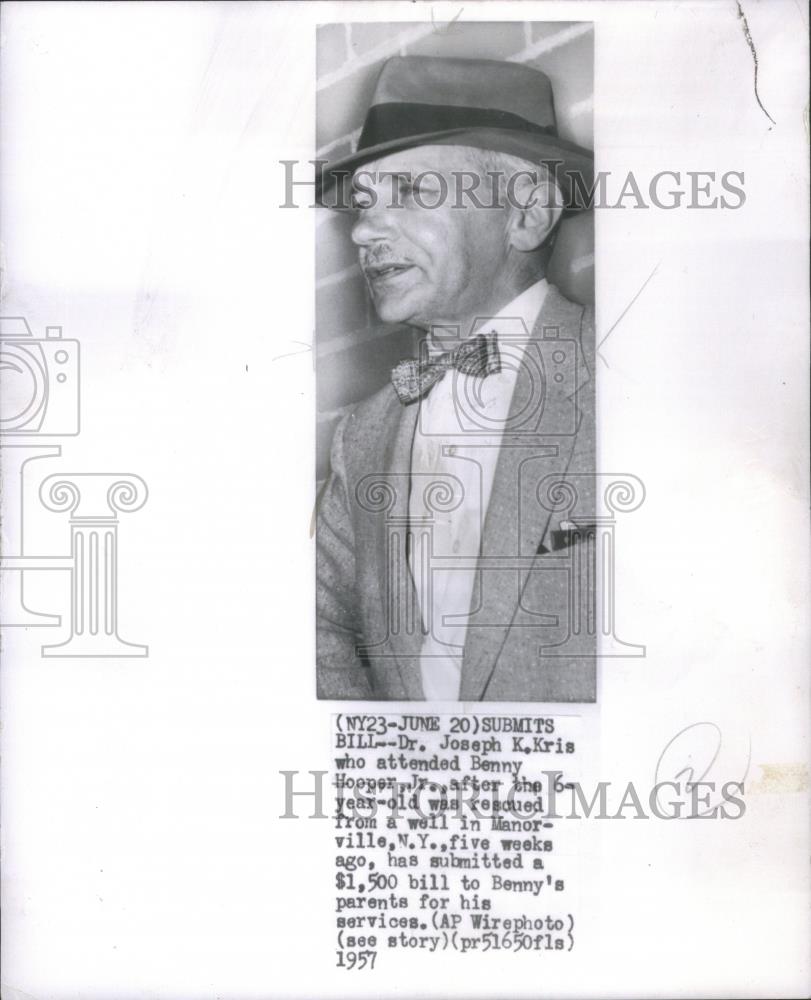 1957 Press Photo Dr. Joseph K. Kris Submits Bill - RSA46563 - Historic Images