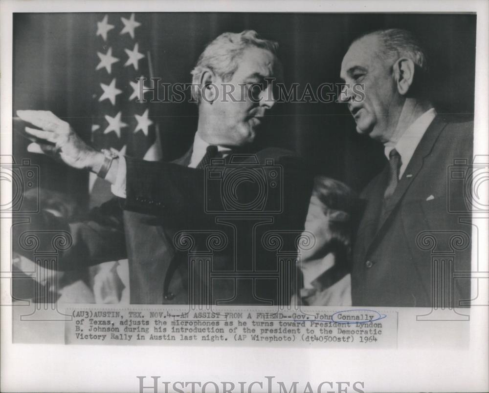 1964 Press Photo John Connally Texas lyndon Johnson Aus - RSA52117 - Historic Images