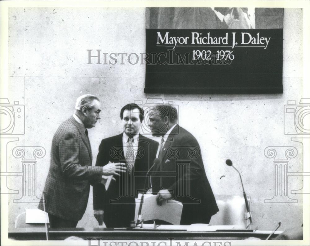 1986 Press Photo Mayor Washington Tribute Richard Daley - RSA52629 - Historic Images