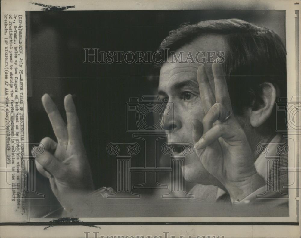 1973 Press Photo Tennessee Senator Howard H. Baker Jr - RSA53001 - Historic Images