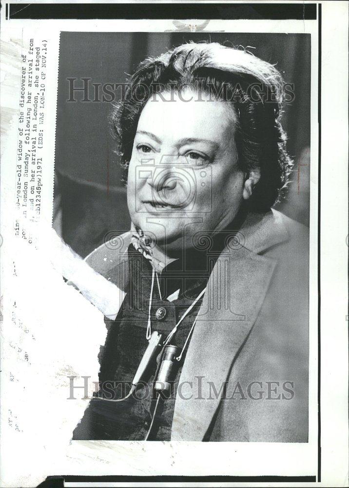 1971 Press Photo Lady Amalia Fleming Widow Penicillin - RRV55917 - Historic Images