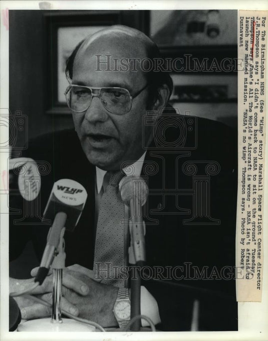 1988 Press Photo J. R. Thompson, Director Marshall Space Flight Center, Alabama - Historic Images