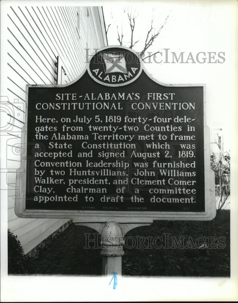 1979 Press Photo Site of Alabama's First Constitutional Convention, Huntsville - Historic Images
