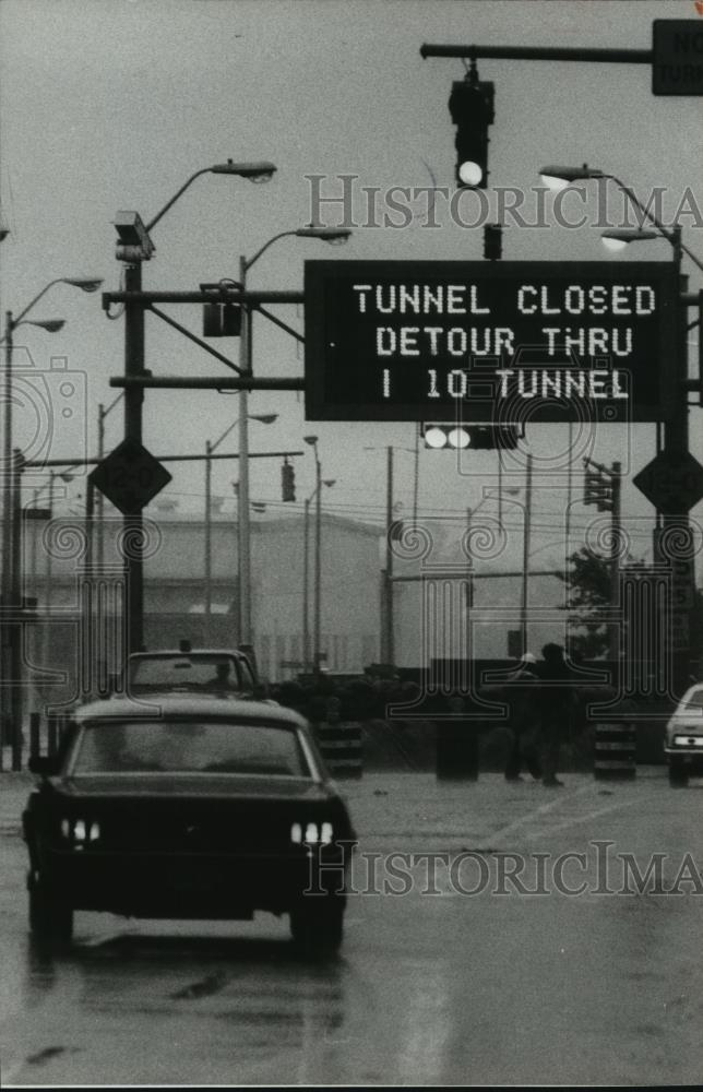 1979 Press Photo Hurricane Frederic Floods Bankhead Tunnel, Mobile, Alabama - Historic Images