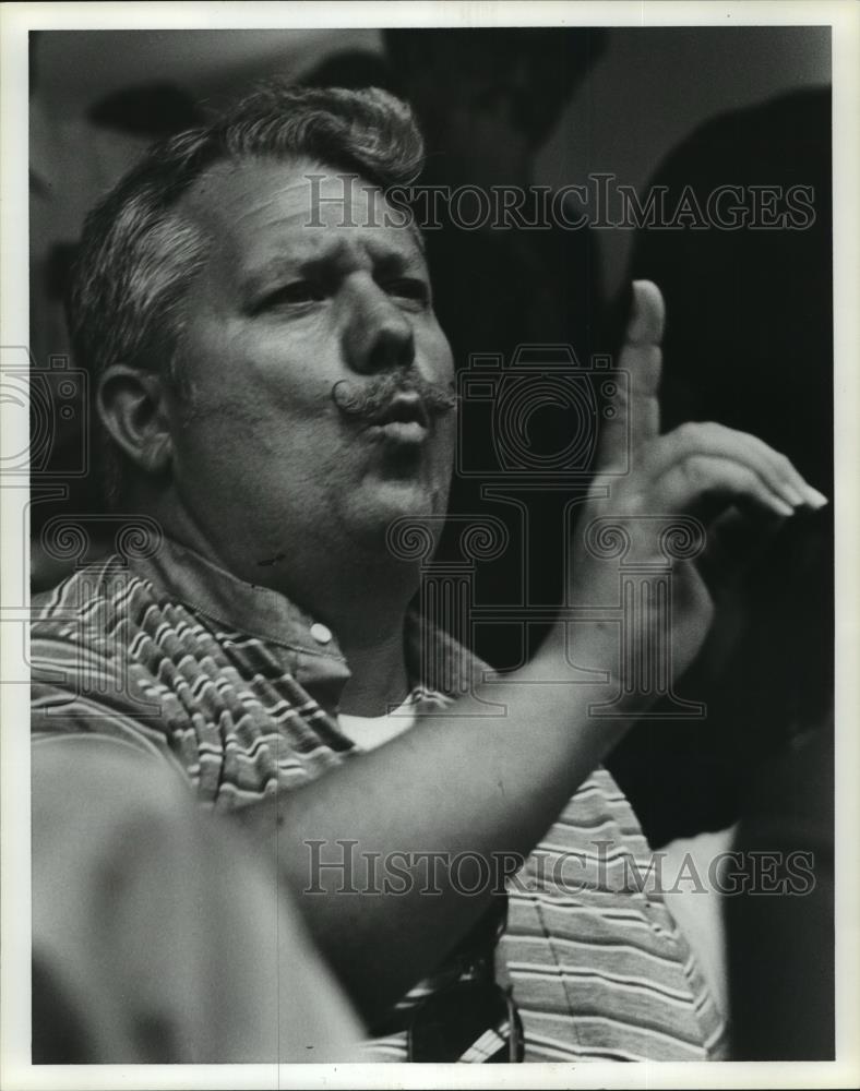 1980 Press Photo Al Pate, Erwin School Board of Education meeting, Alabama - Historic Images