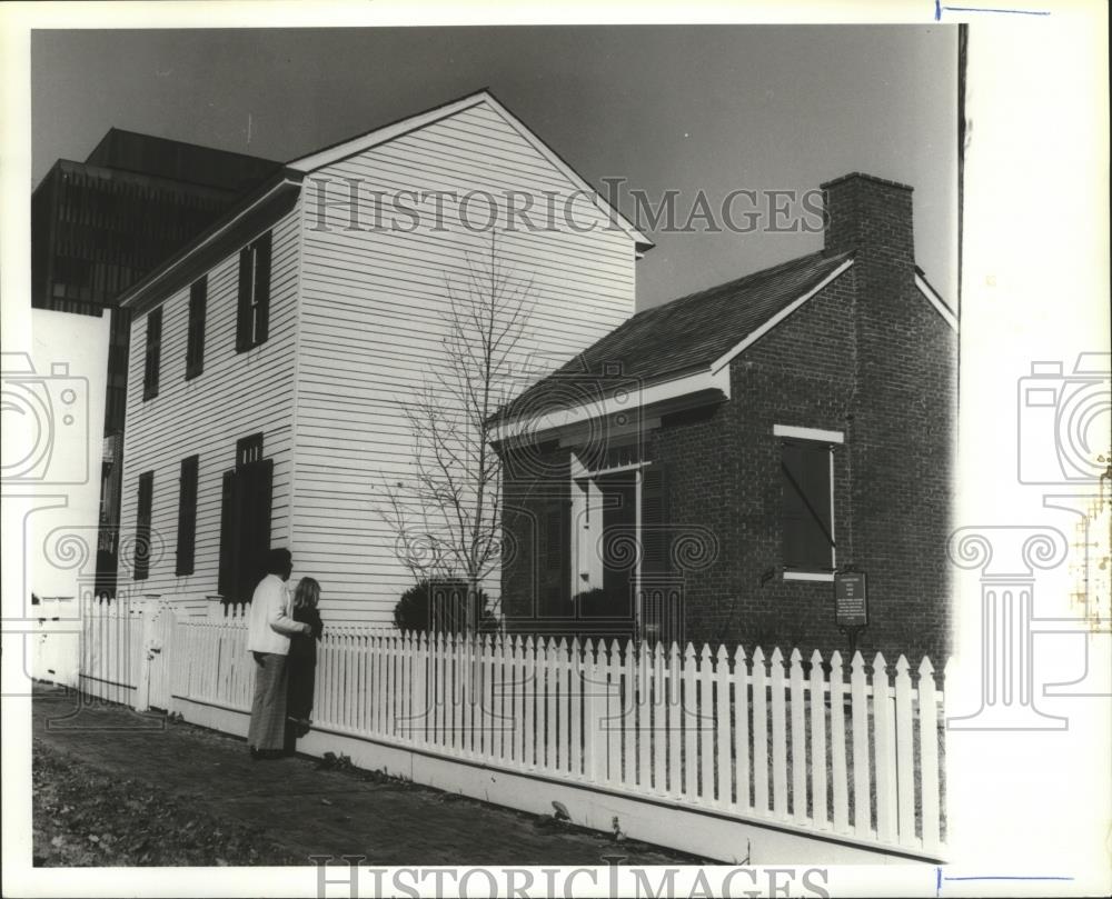 1979 Press Photo Old Buildings in Constitution Park, Huntsville, Alabama - Historic Images