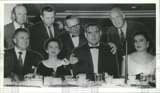 Press Photo Group of People in Suits and Dresses at Event - abna15447 - Historic Images