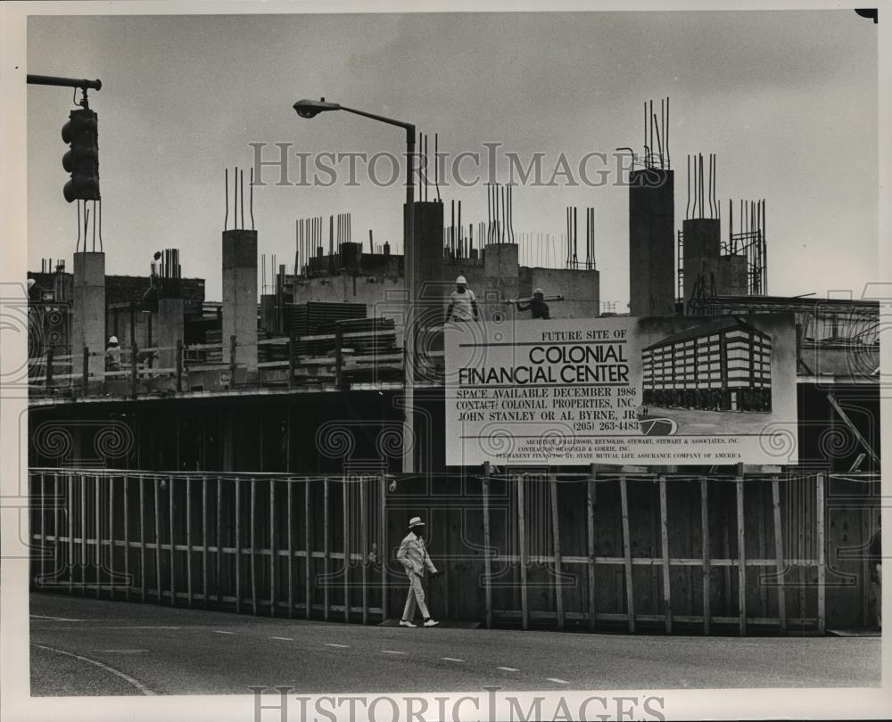 1986 Press Photo Colonial Financial Center Under Construction, Mobile,Alabama - Historic Images