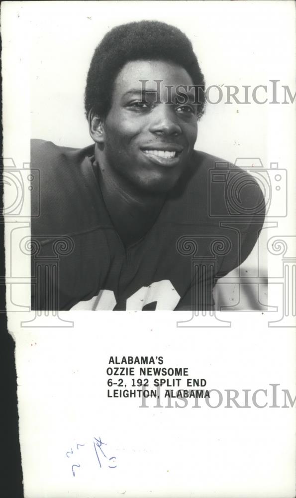 1977 Press Photo University Of Alabama Split End Football Receiver Ozzie Newsome - Historic Images