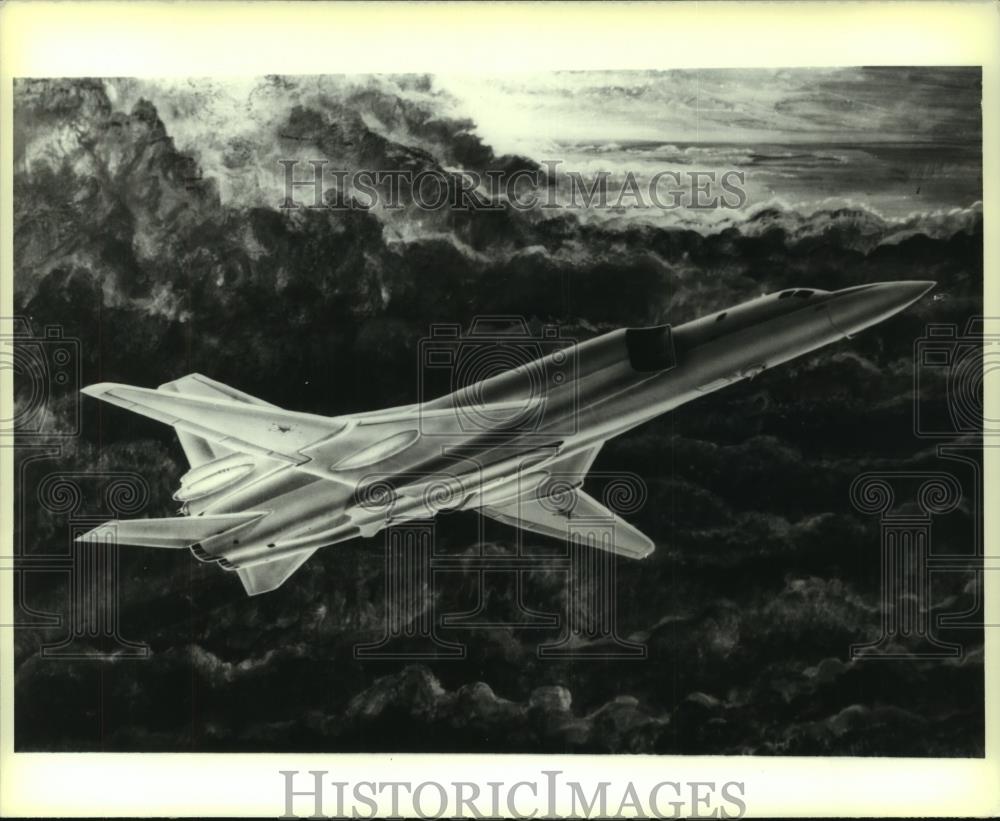 1981 Press Photo Drawing of Russian Backfire, bomber jet - mjb90010 - Historic Images