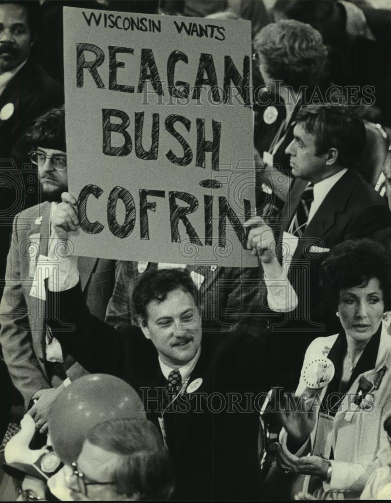 1980 Press Photo Wisconsin delegate for Reagan at 1980 Republican Convention - Historic Images