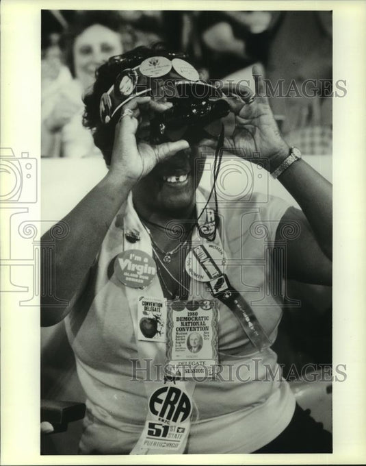 1980 Press Photo A'Lethea Williams of Milwaukee at Democratic Convention - Historic Images