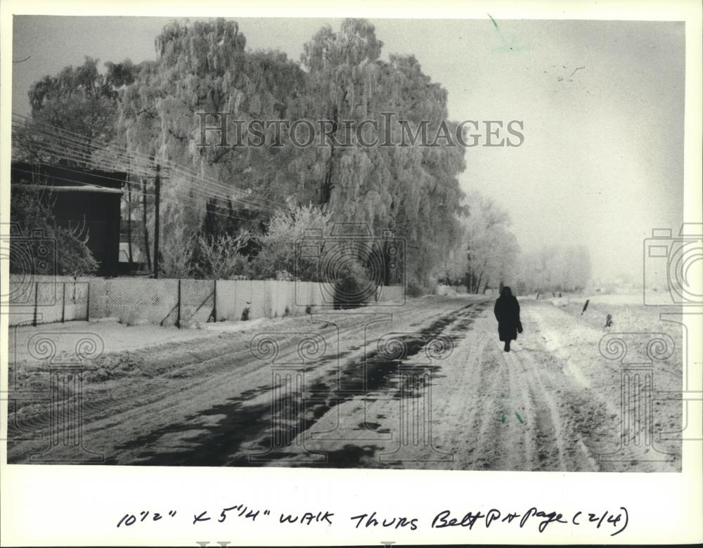 1982 Press Photo Ice and snow cover everything in Krakow, Poland - mjb90801 - Historic Images