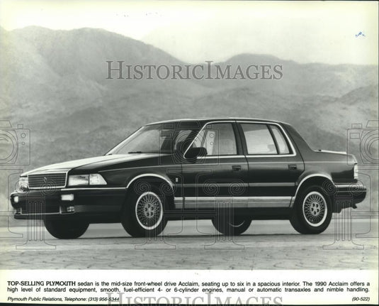 1990 Press Photo Plymouth Acclaim XL - mjb90826 - Historic Images