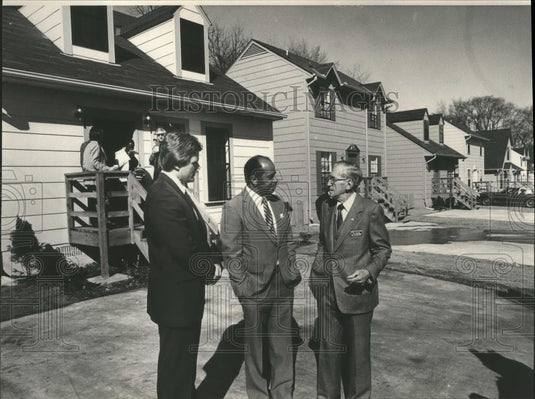 1984 Press Photo Norm Schlemmer, Richard Arrington, Ralph Fletcher, Woodlawn, AL - Historic Images