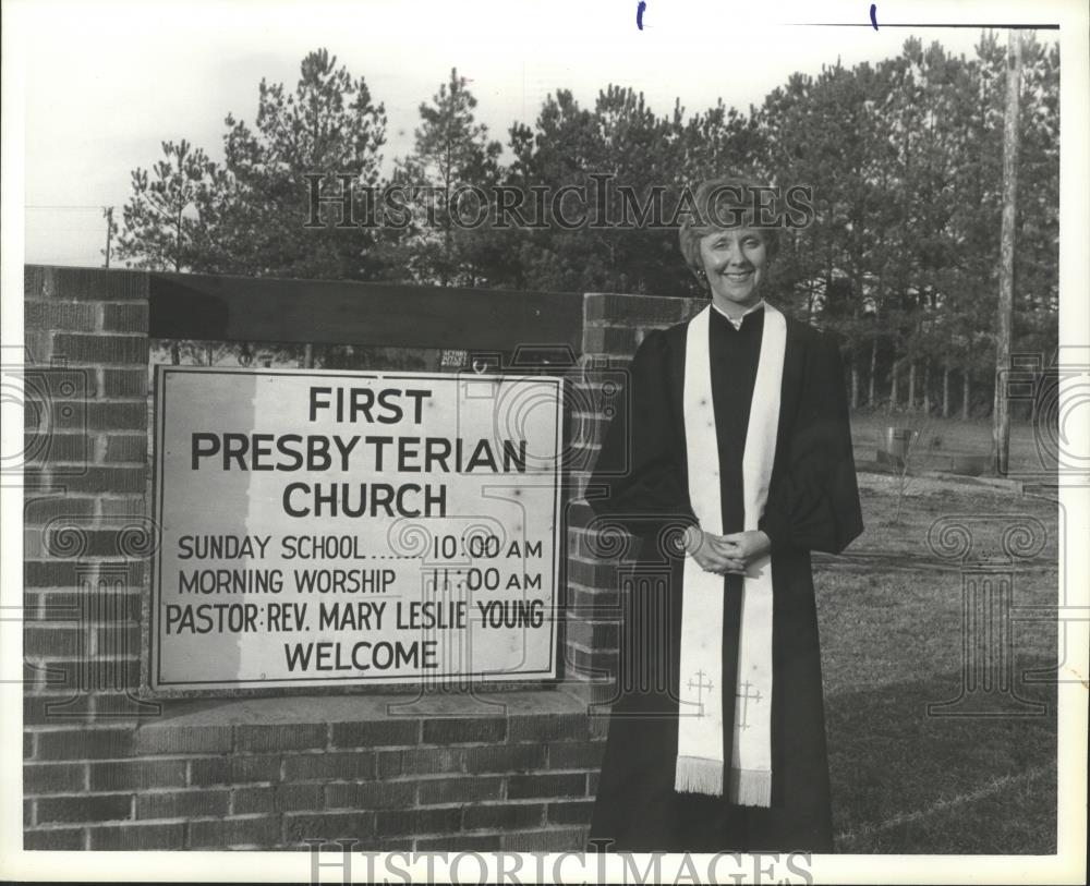 1980 Press Photo Pastor: Reverend Mary Leslie Young, First Presbyterian Church - Historic Images