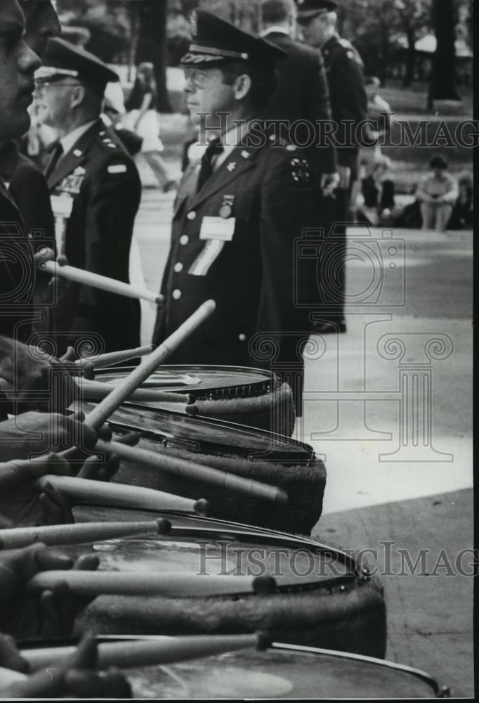 1978 Press Photo Drummers sounded a Patriotic beat on Veterans Day - abna17153 - Historic Images