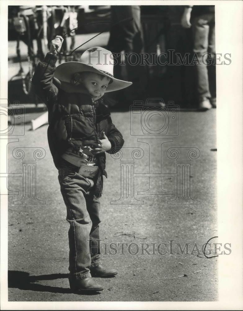 1987 Press Photo Young Rodeo Roper Joey Altmeyer Of Pennsylvania In Montgomery - Historic Images